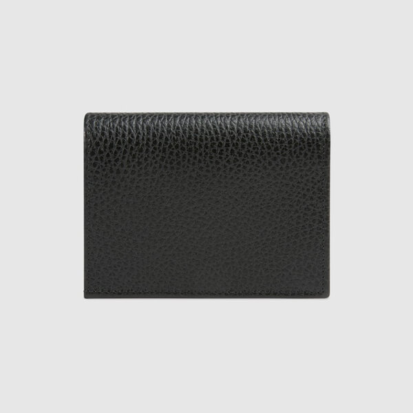 2018新作大人気 グッチスーパーコピー Leather card case with bow ミニ財布 ブラック 524289